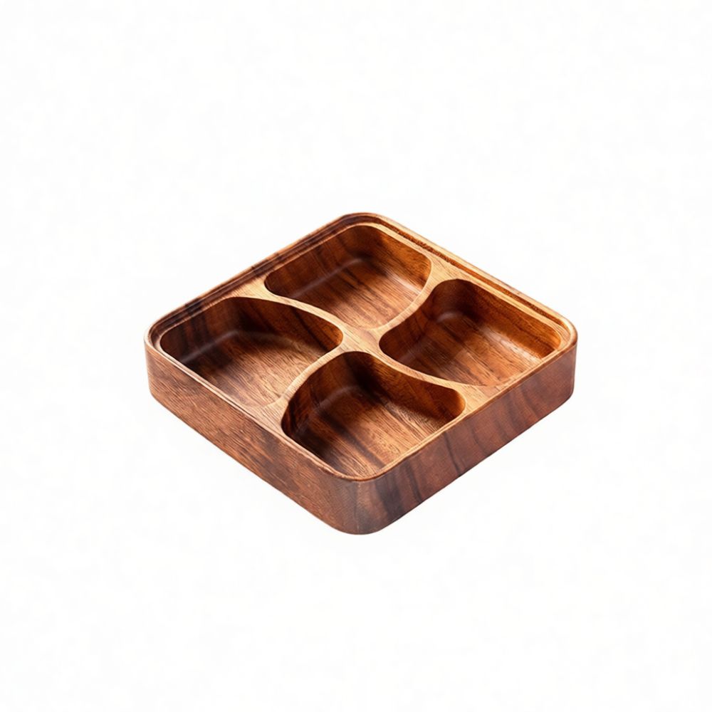 Food Snacks Gifts - Şık Ceviz Ağacı Atıştırmalık Tabağı, El